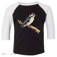 Downy Woodpecker Bird Lover Illustration Toddler Fine Jersey T-Shirt thumb 0