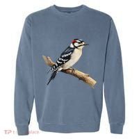 Downy Woodpecker Bird Lover Illustration Garment-Dyed Sweatshirt thumb 0