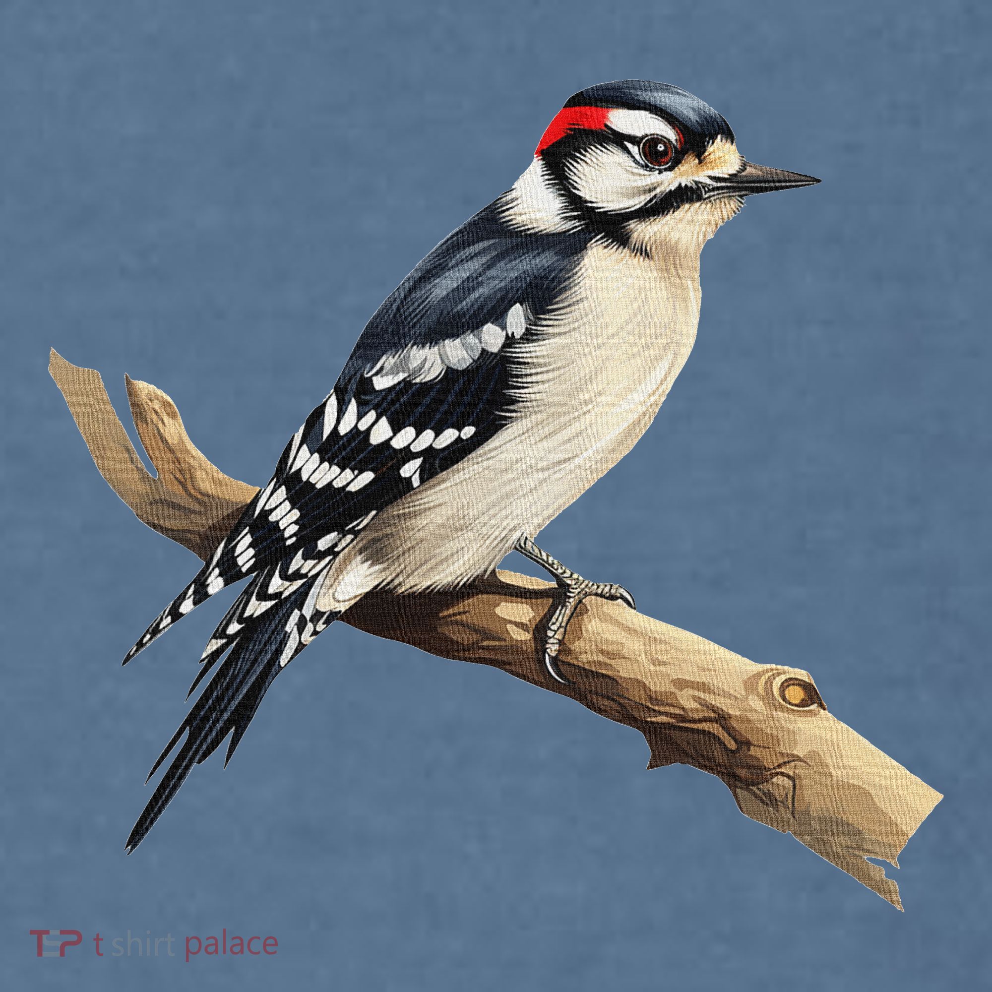 Downy Woodpecker Bird Lover Illustration Garment-Dyed Sweatshirt