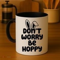 Don't Worry Be Hoppy Easter Bunny Holiday Coffee Mug thumb 4