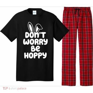 Don't Worry Be Hoppy Easter Bunny Holiday Pajama Set