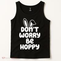 Don't Worry Be Hoppy Easter Bunny Holiday Tank Top thumb 2