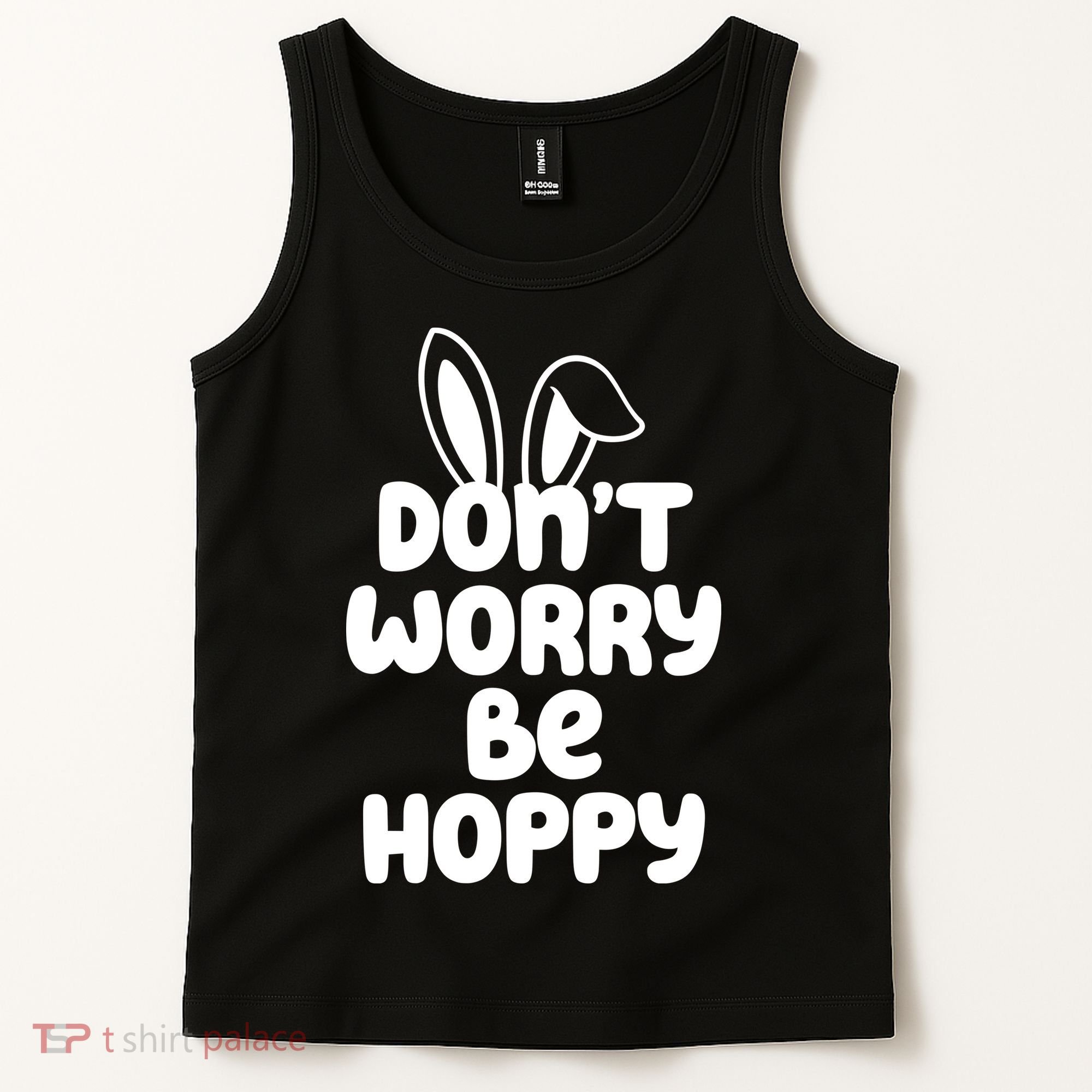 Don't Worry Be Hoppy Easter Bunny Holiday Tank Top