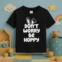 Don't Worry Be Hoppy Easter Bunny Holiday Toddler T-Shirt thumb 3