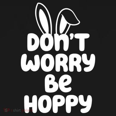 Don't Worry Be Hoppy Easter Bunny Holiday Women's Crop Top Tee