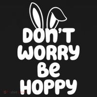 Don't Worry Be Hoppy Easter Bunny Holiday Women's Crop Top Tee thumb 4