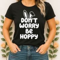 Don't Worry Be Hoppy Easter Bunny Holiday Women's T-Shirt thumb 2
