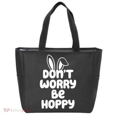 Don't Worry Be Hoppy Easter Bunny Holiday Tote Bag