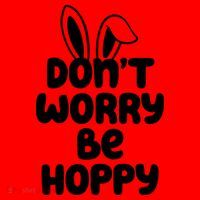 Don't Worry Be Hoppy Easter Bunny Holiday Santa Hat thumb 1