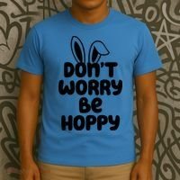 Don't Worry Be Hoppy Easter Bunny Holiday T-Shirt thumb 3