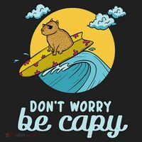 Don't Worry Be Capy Rodent South American Capybara Women's Sweatshirt thumb 2