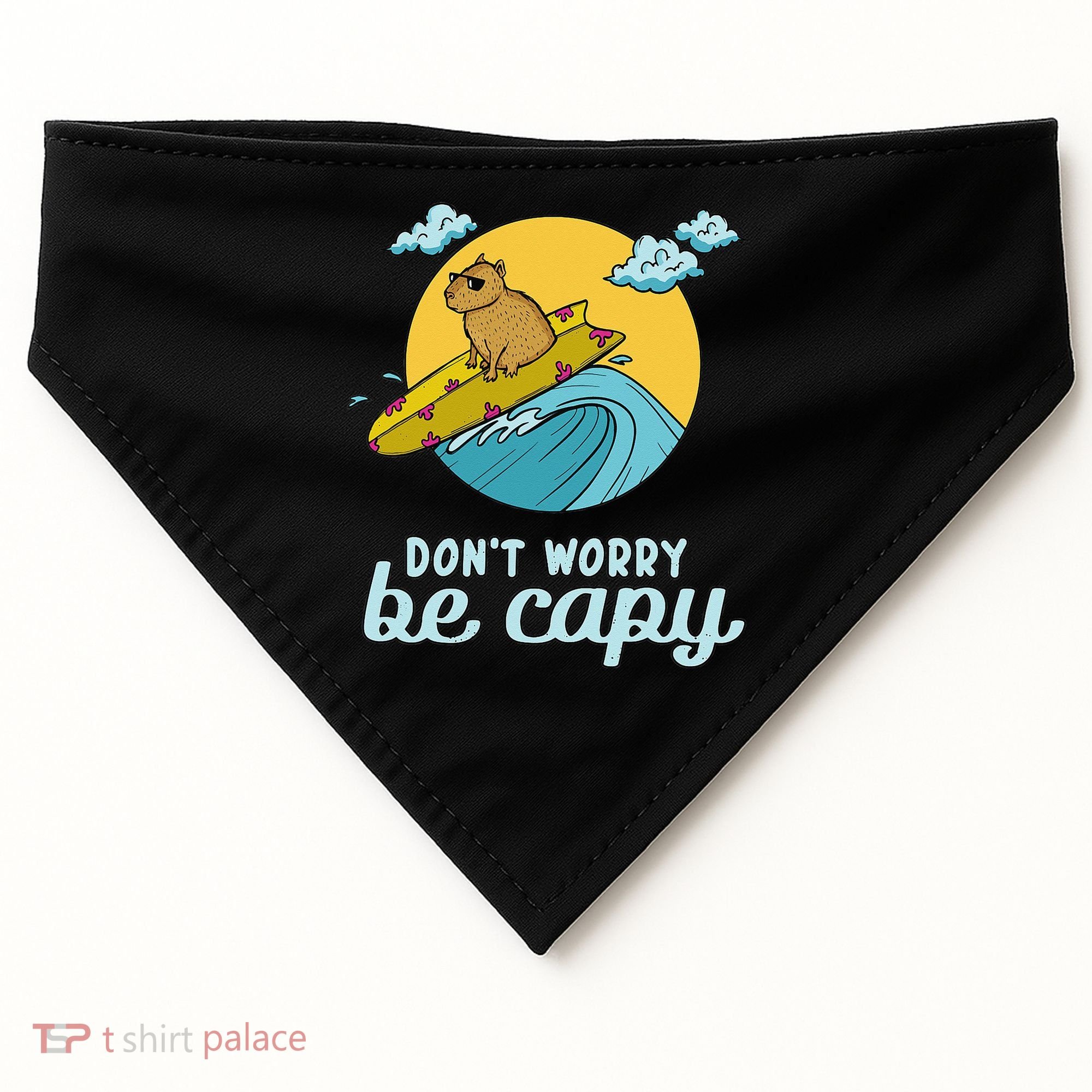 Don't Worry Be Capy Rodent South American Capybara USA-Made Doggie Bandana