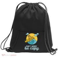 Don't Worry Be Capy Rodent South American Capybara Sweatshirt Cinch Pack Bag thumb 0