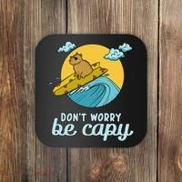 Don't Worry Be Capy Rodent South American Capybara Coaster thumb 0