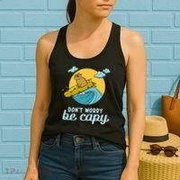 Don't Worry Be Capy Rodent South American Capybara Women's Tank Top thumb 2