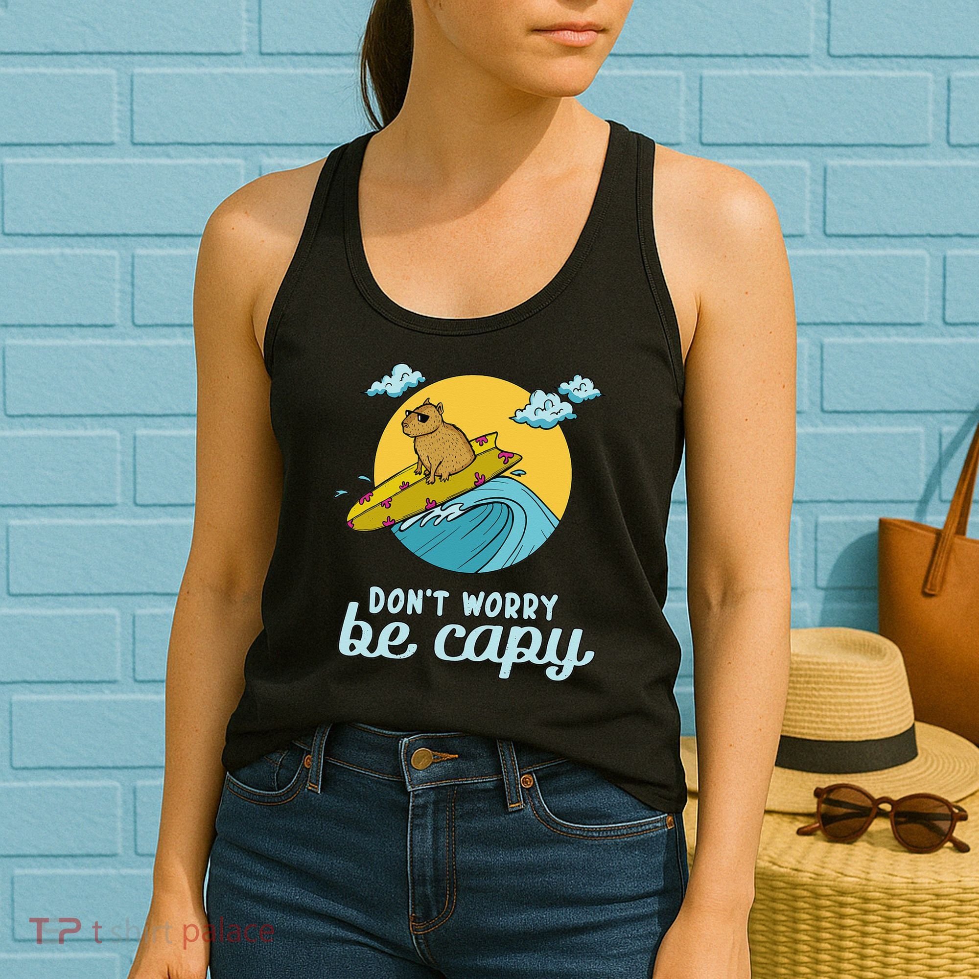 Don't Worry Be Capy Rodent South American Capybara Women's Tank Top