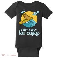 Don't Worry Be Capy Rodent South American Capybara Baby Bodysuit thumb 0