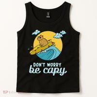 Don't Worry Be Capy Rodent South American Capybara Tank Top thumb 2