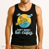 Don't Worry Be Capy Rodent South American Capybara Tank Top thumb 3