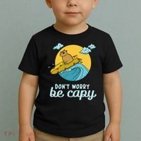 Don't Worry Be Capy Rodent South American Capybara Toddler T-Shirt thumb 2