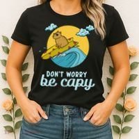 Don't Worry Be Capy Rodent South American Capybara Women's T-Shirt thumb 2