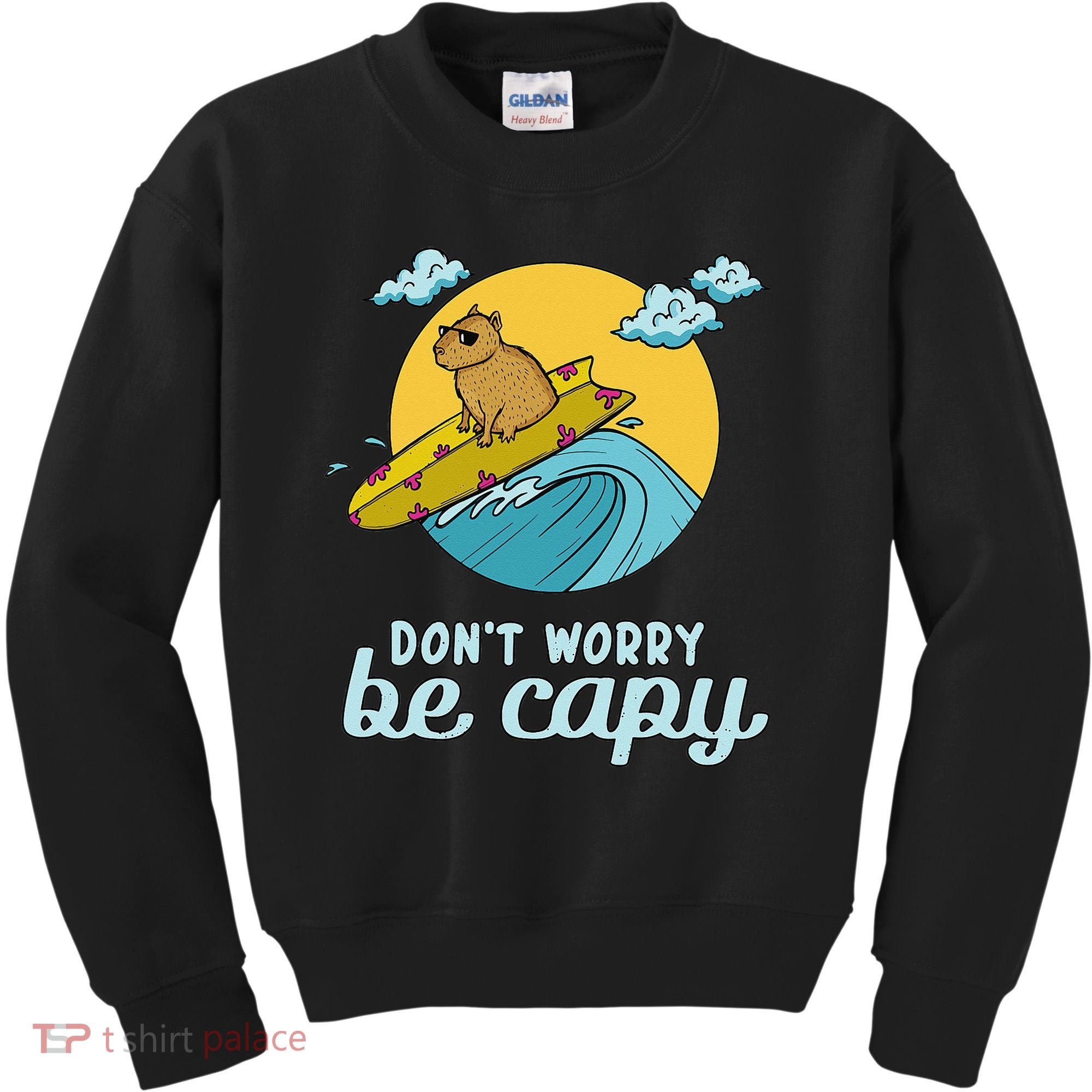 Don't Worry Be Capy Rodent South American Capybara Kids Sweatshirt