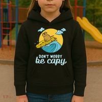 Don't Worry Be Capy Rodent South American Capybara Kids Hoodie thumb 3