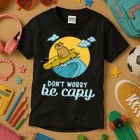 Don't Worry Be Capy Rodent South American Capybara Kids T-Shirt thumb 3