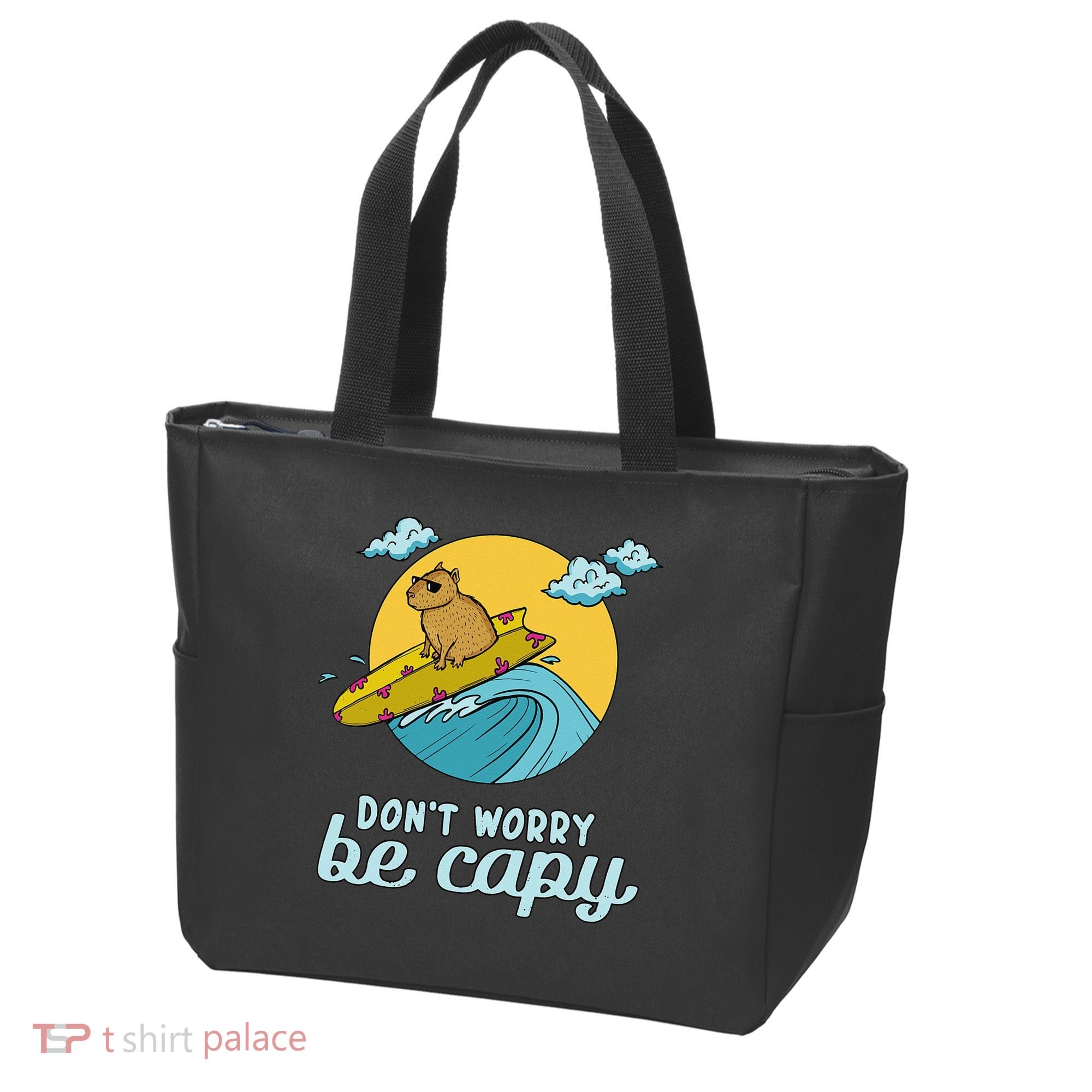 Don't Worry Be Capy Rodent South American Capybara Tote Bag