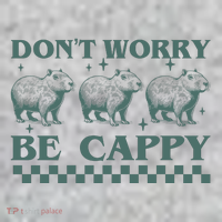 DonT Worry Be Cappy Funny Capybara The Baniff Cuffed Pom Beanie thumb 2