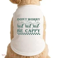 DonT Worry Be Cappy Funny Capybara Doggie Tank thumb 0