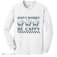 DonT Worry Be Cappy Funny Capybara Kids Long Sleeve Shirt thumb 0