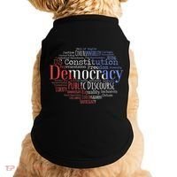 Democracy Word Cloud Art Election Red White And Blue Doggie Tank thumb 0
