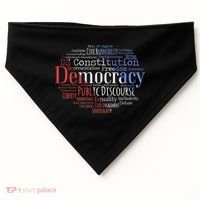 Democracy Word Cloud Art Election Red White And Blue USA-Made Doggie Bandana thumb 0
