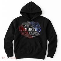 Democracy Word Cloud Art Election Red White And Blue Hoodie thumb 0