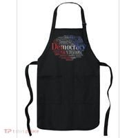 Democracy Word Cloud Art Election Red White And Blue Apron thumb 0