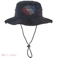 Democracy Word Cloud Art Election Red White And Blue Bucket Hat thumb 0