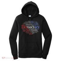 Democracy Word Cloud Art Election Red White And Blue Women's Hoodie thumb 0