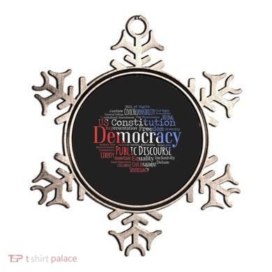 Democracy Word Cloud Art Election Red White And Blue Ornament