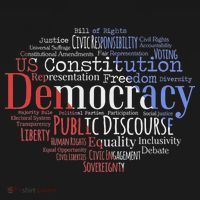 Democracy Word Cloud Art Election Red White And Blue Visor thumb 3