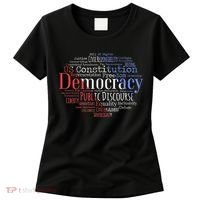 Democracy Word Cloud Art Election Red White And Blue Women's T-Shirt thumb 0