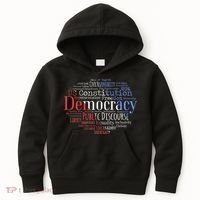 Democracy Word Cloud Art Election Red White And Blue Kids Hoodie thumb 0