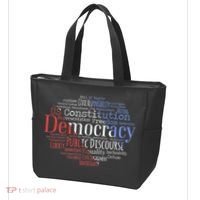 Democracy Word Cloud Art Election Red White And Blue Tote Bag thumb 3