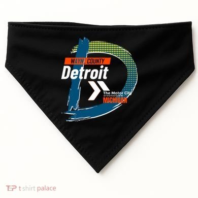 Detroit Wayne County Michigan Modern Logo USA-Made Doggie Bandana