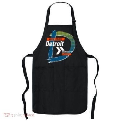 Detroit Wayne County Michigan Modern Logo Apron