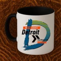 Detroit Wayne County Michigan Modern Logo Coffee Mug thumb 2
