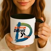 Detroit Wayne County Michigan Modern Logo Coffee Mug thumb 3