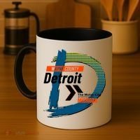 Detroit Wayne County Michigan Modern Logo Coffee Mug thumb 4