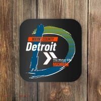Detroit Wayne County Michigan Modern Logo Coaster thumb 0