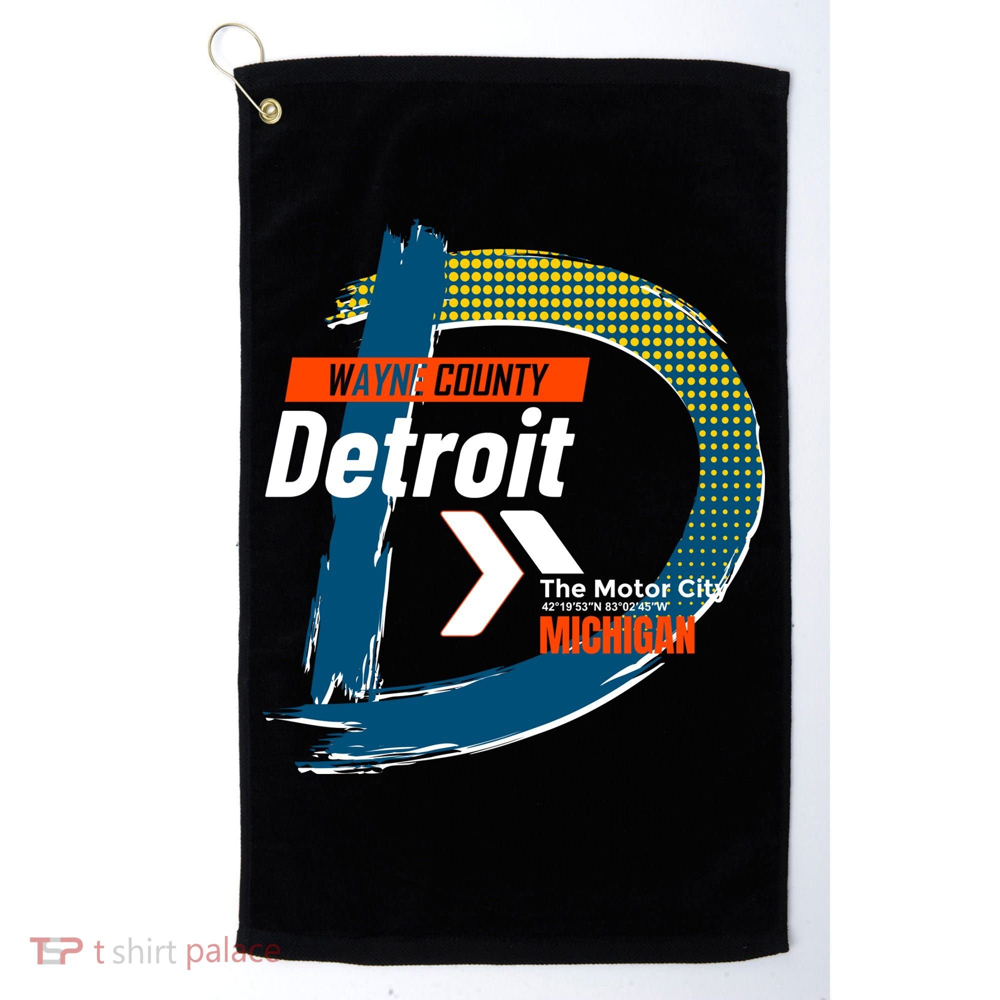 Detroit Wayne County Michigan Modern Logo Golf Towel
